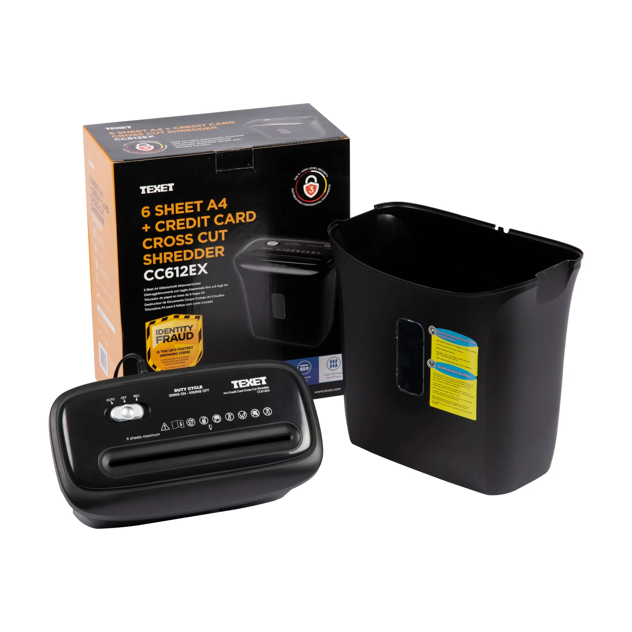 12 Litre, 6 Sheet A4 Cross Cut Shredder   Credit Card Shred