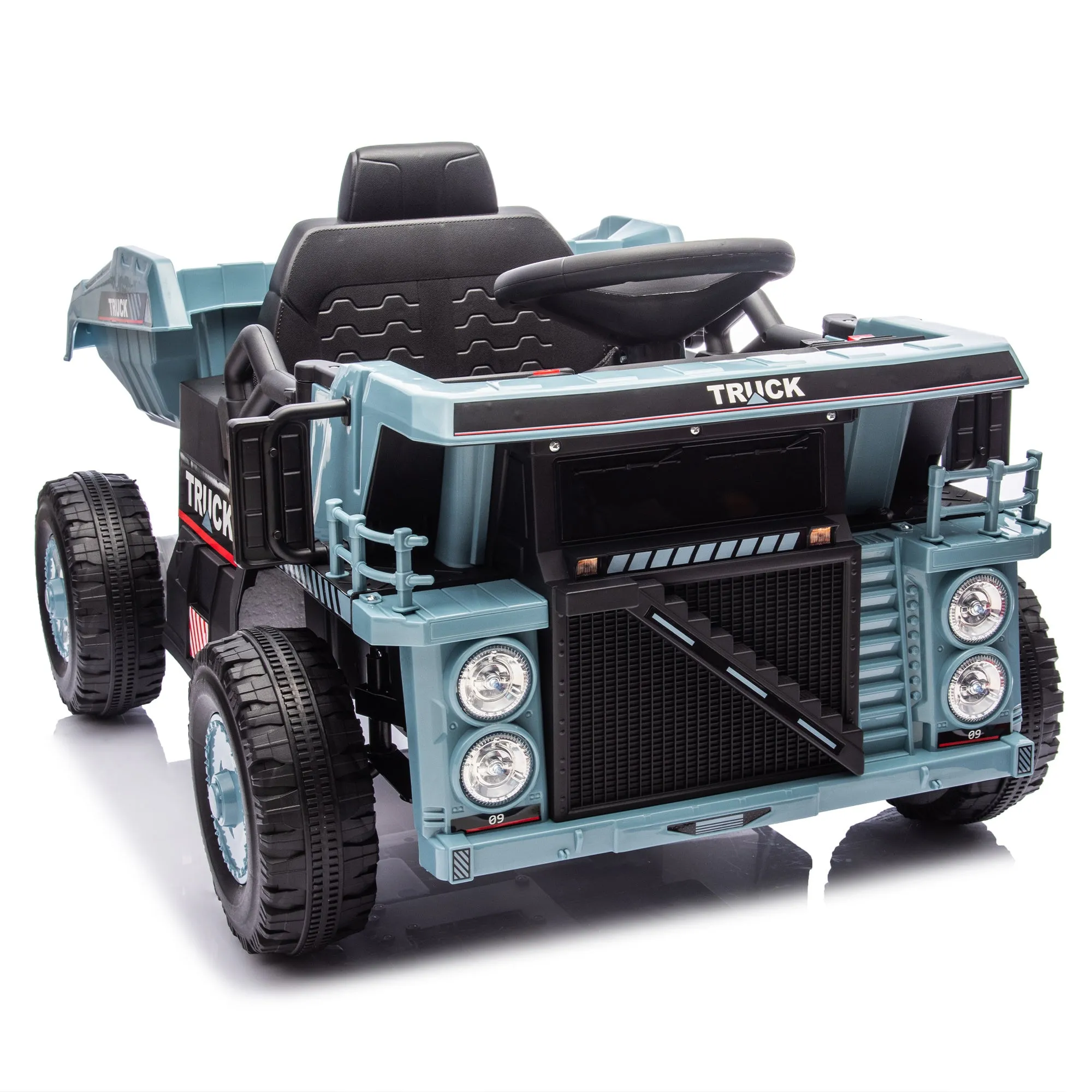 12V Blue Ride-On Dump Truck with Parent Control & Electric Dump Bed