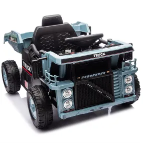 12V Blue Ride-On Dump Truck with Parent Control & Electric Dump Bed