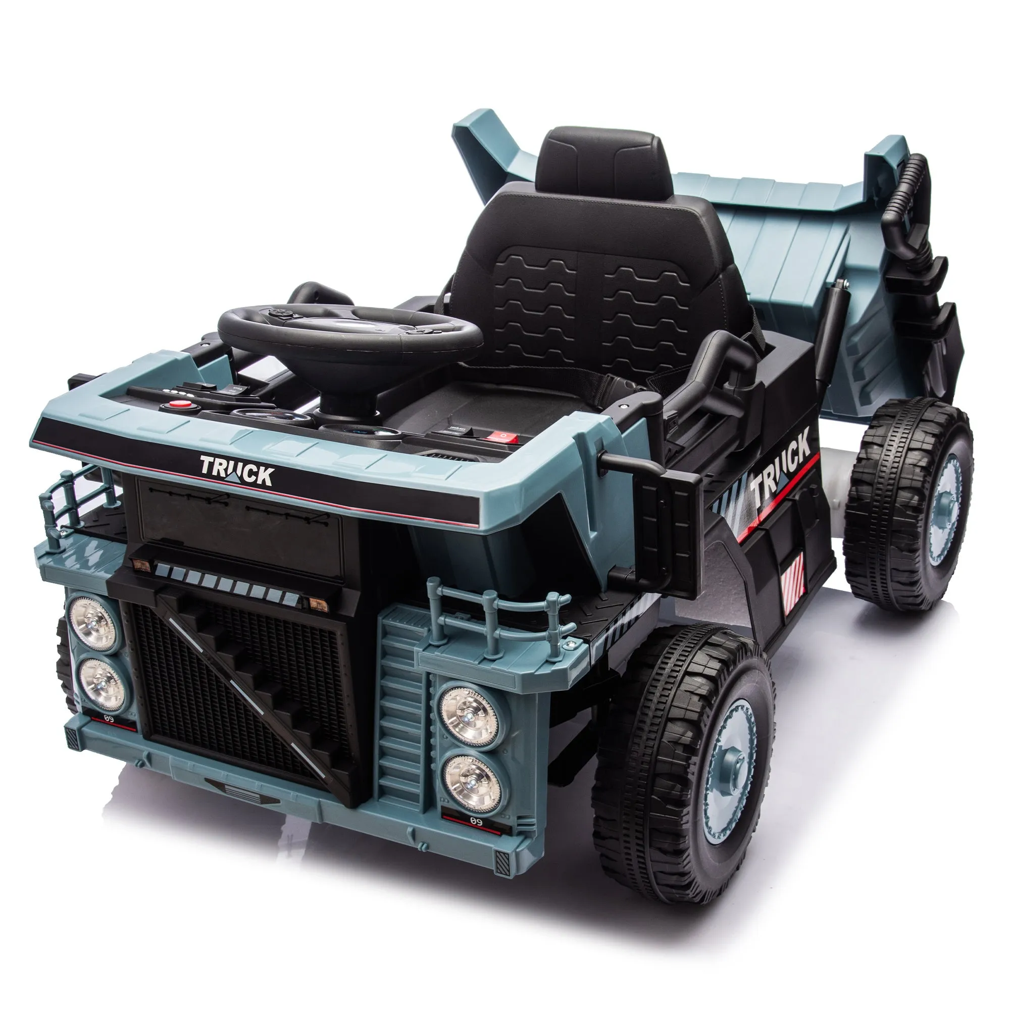 12V Blue Ride-On Dump Truck with Parent Control & Electric Dump Bed