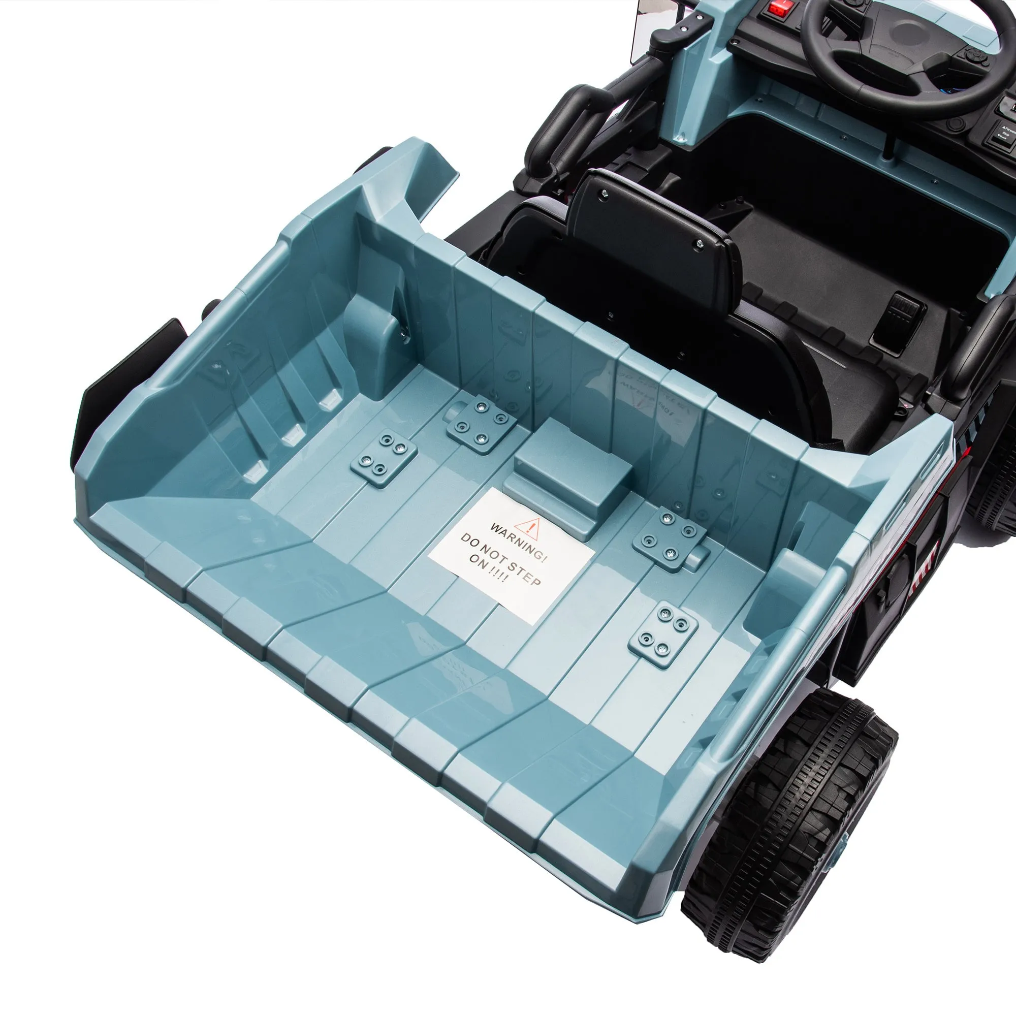 12V Blue Ride-On Dump Truck with Parent Control & Electric Dump Bed