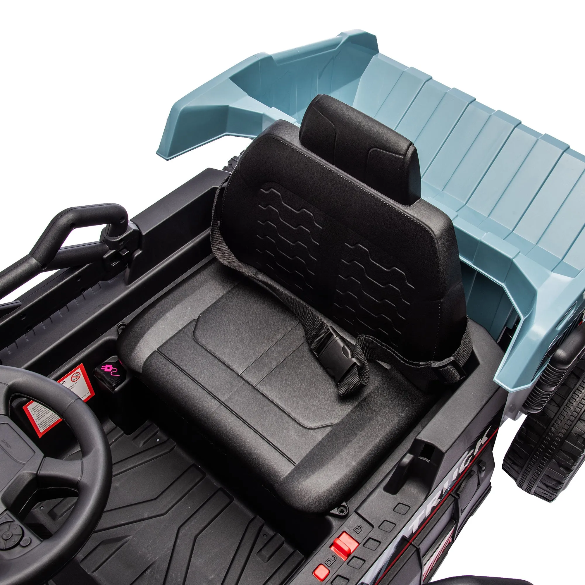 12V Blue Ride-On Dump Truck with Parent Control & Electric Dump Bed