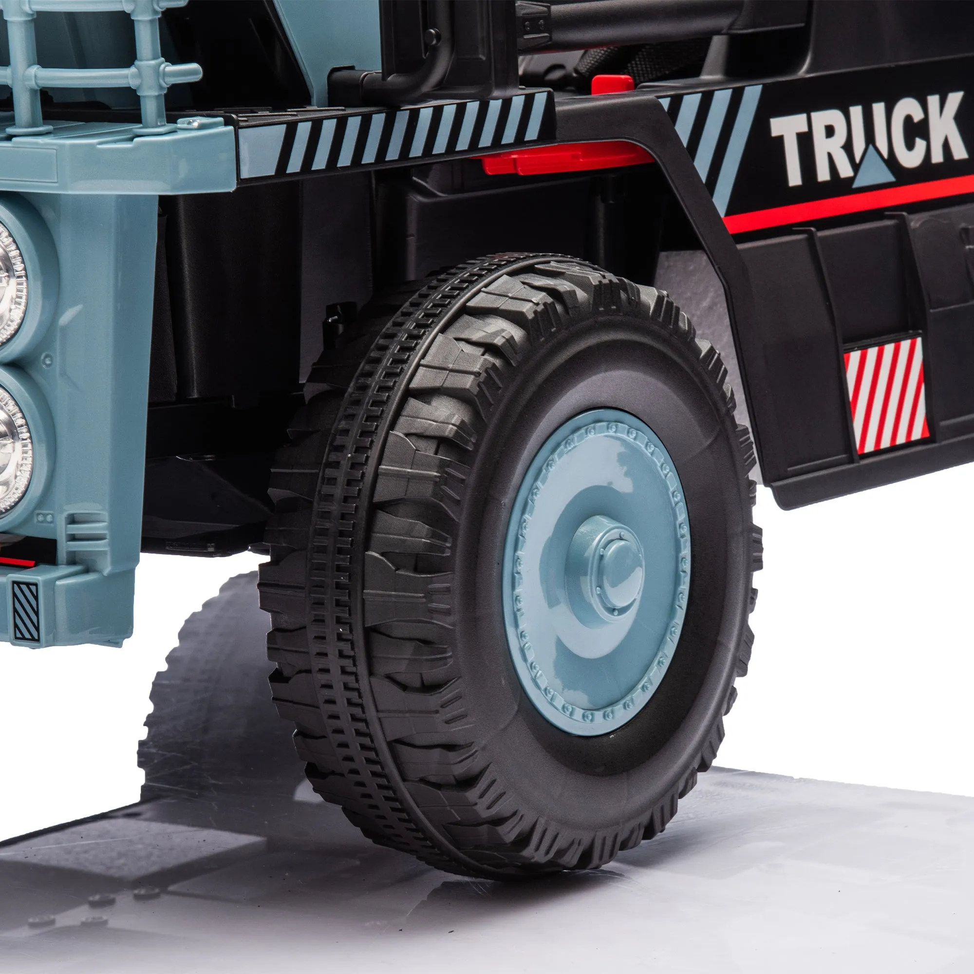 12V Blue Ride-On Dump Truck with Parent Control & Electric Dump Bed