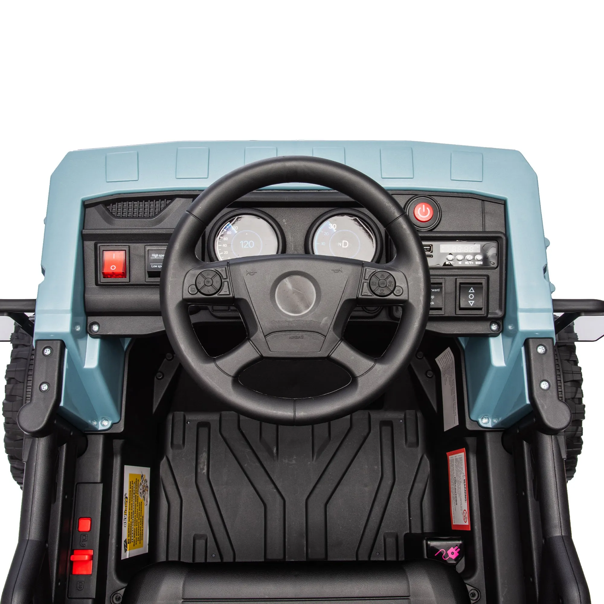 12V Blue Ride-On Dump Truck with Parent Control & Electric Dump Bed