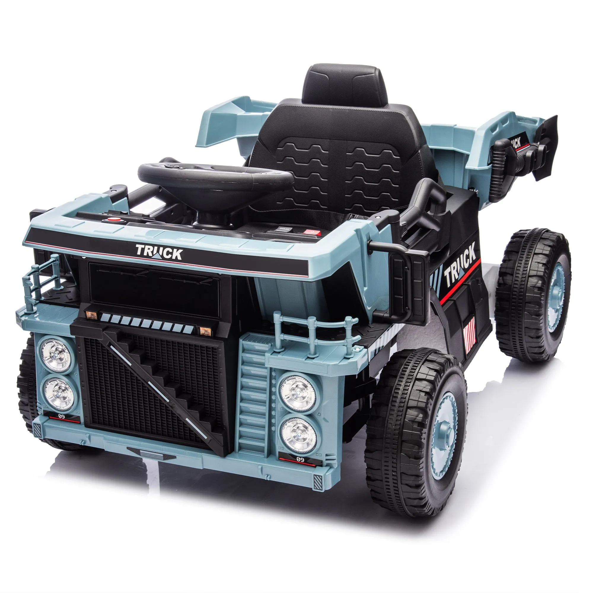 12V Blue Ride-On Dump Truck with Parent Control & Electric Dump Bed