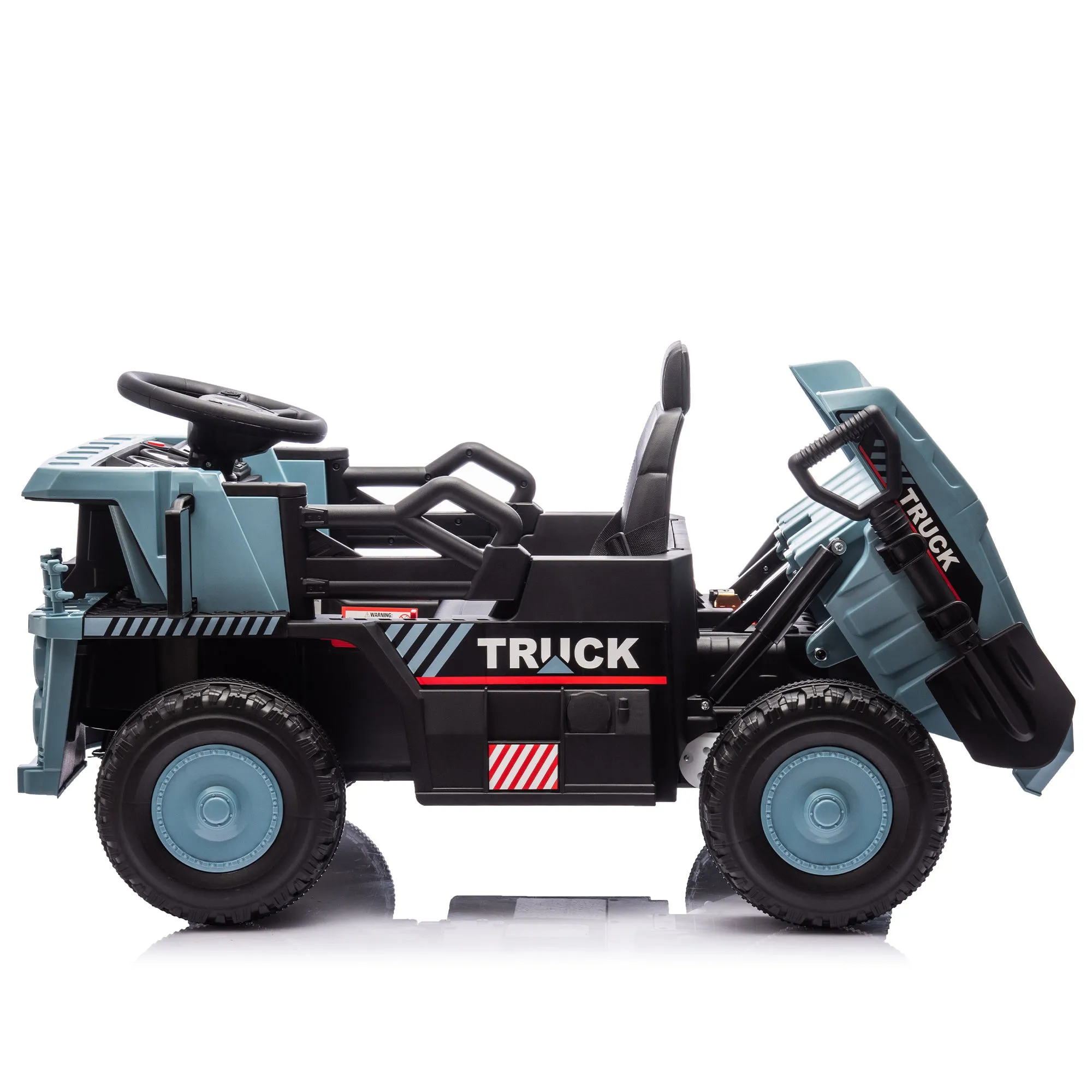 12V Blue Ride-On Dump Truck with Parent Control & Electric Dump Bed