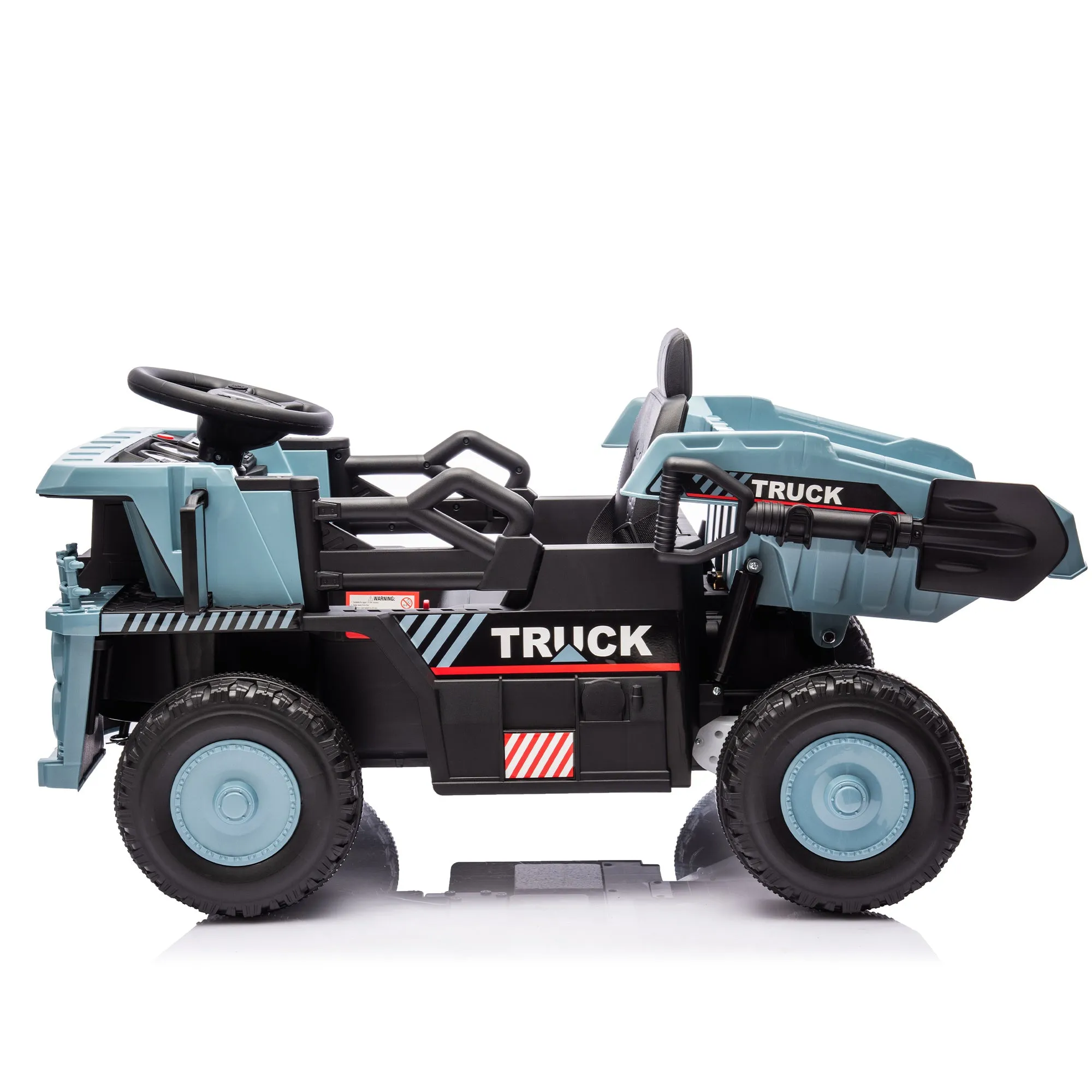 12V Blue Ride-On Dump Truck with Parent Control & Electric Dump Bed