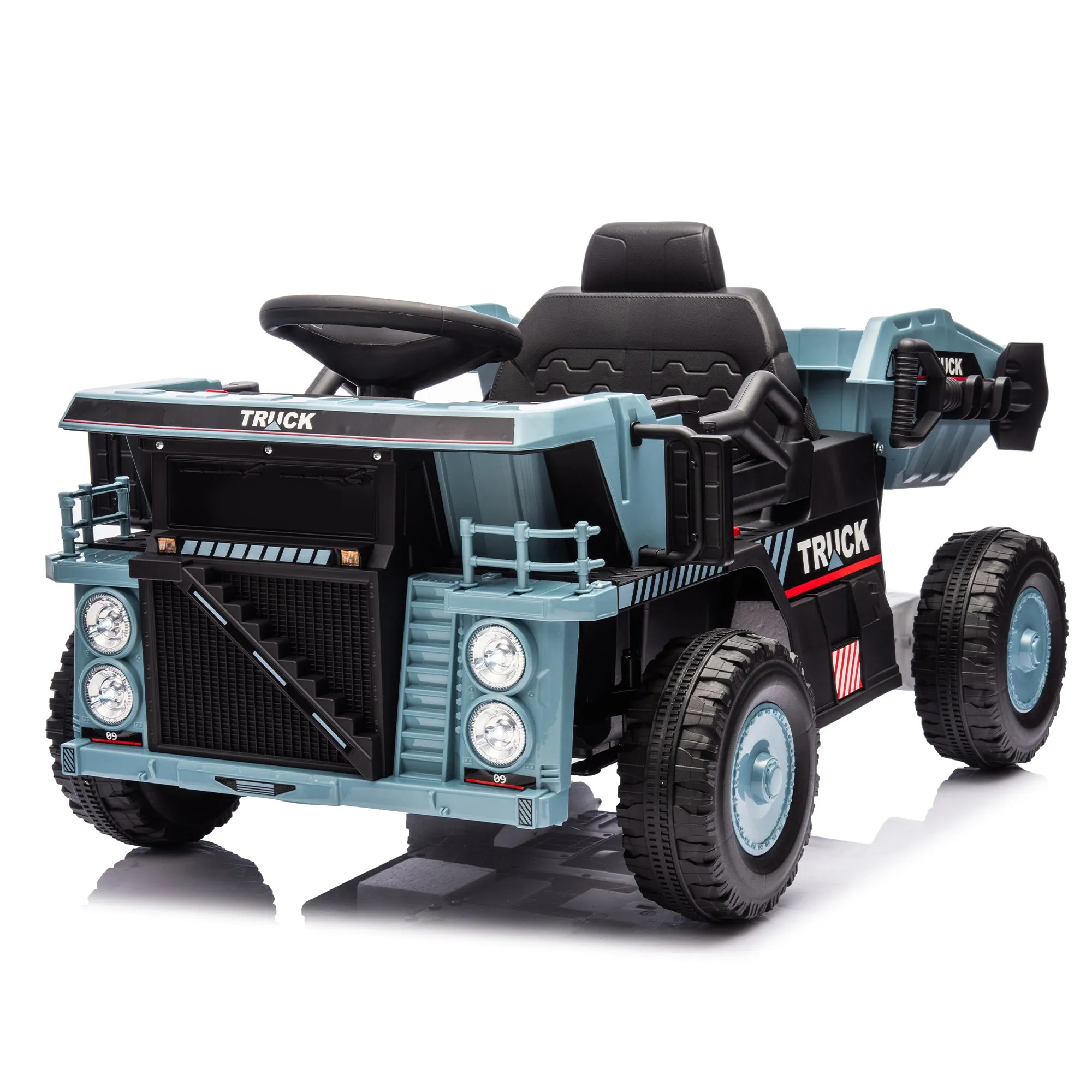 12V Blue Ride-On Dump Truck with Parent Control & Electric Dump Bed
