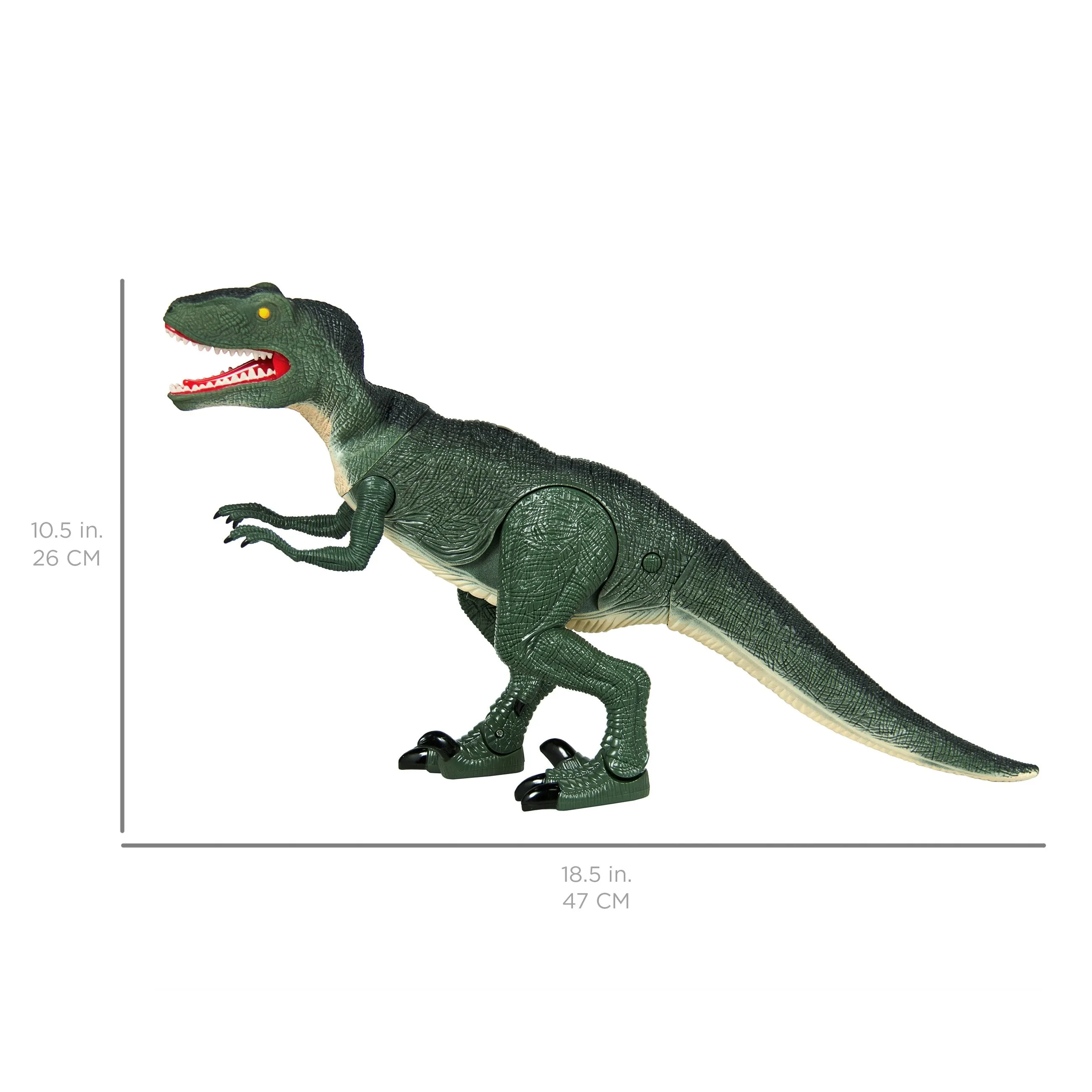 21in Kids Walking Remote Control Velociraptor Dinosaur Toy w/ Lights, Sound