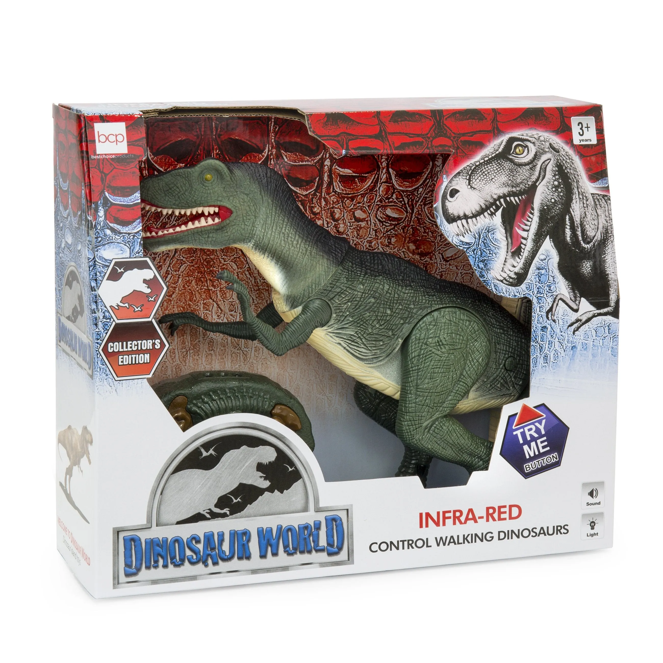 21in Kids Walking Remote Control Velociraptor Dinosaur Toy w/ Lights, Sound