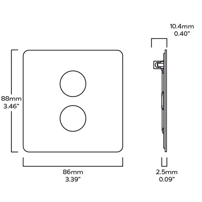 2G Dimmer Plate - Antique Brass