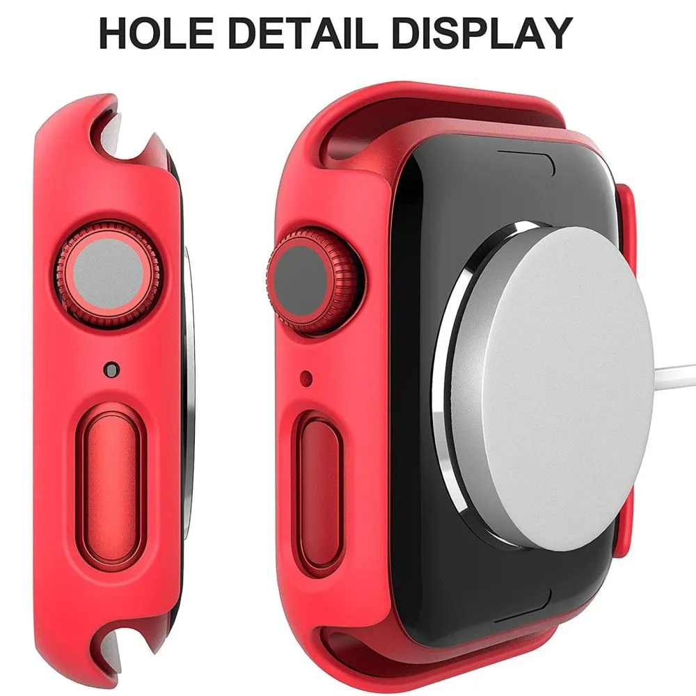 2Pcs Apple Watch (45mm) cover with tempered glass - Red