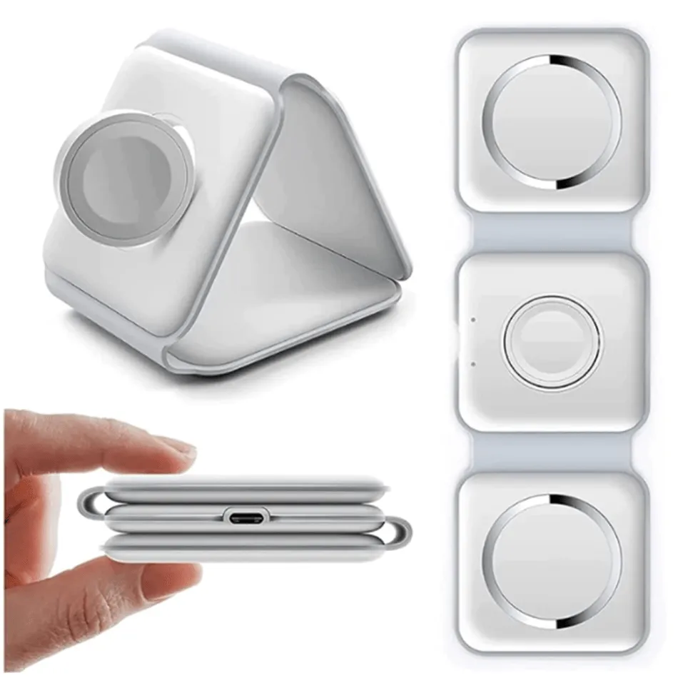 3 in 1 Foldable Magnetic Charging Station Fast Wireless Charging Pad