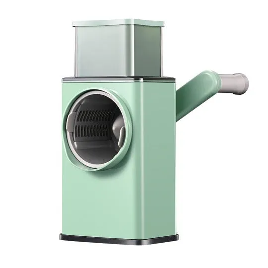 3 in 1 Handheld Rotary Vegetable Slicer, Shredder, and Cutter with Interchangeable Blades