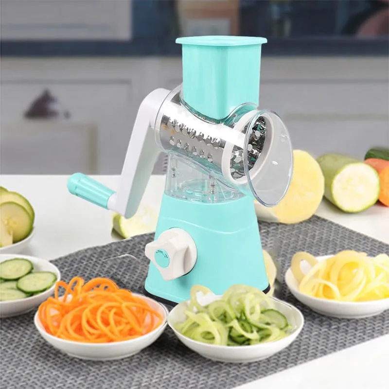 3 in 1 Manual TableTop Vegetable Drum Cutter Slicer