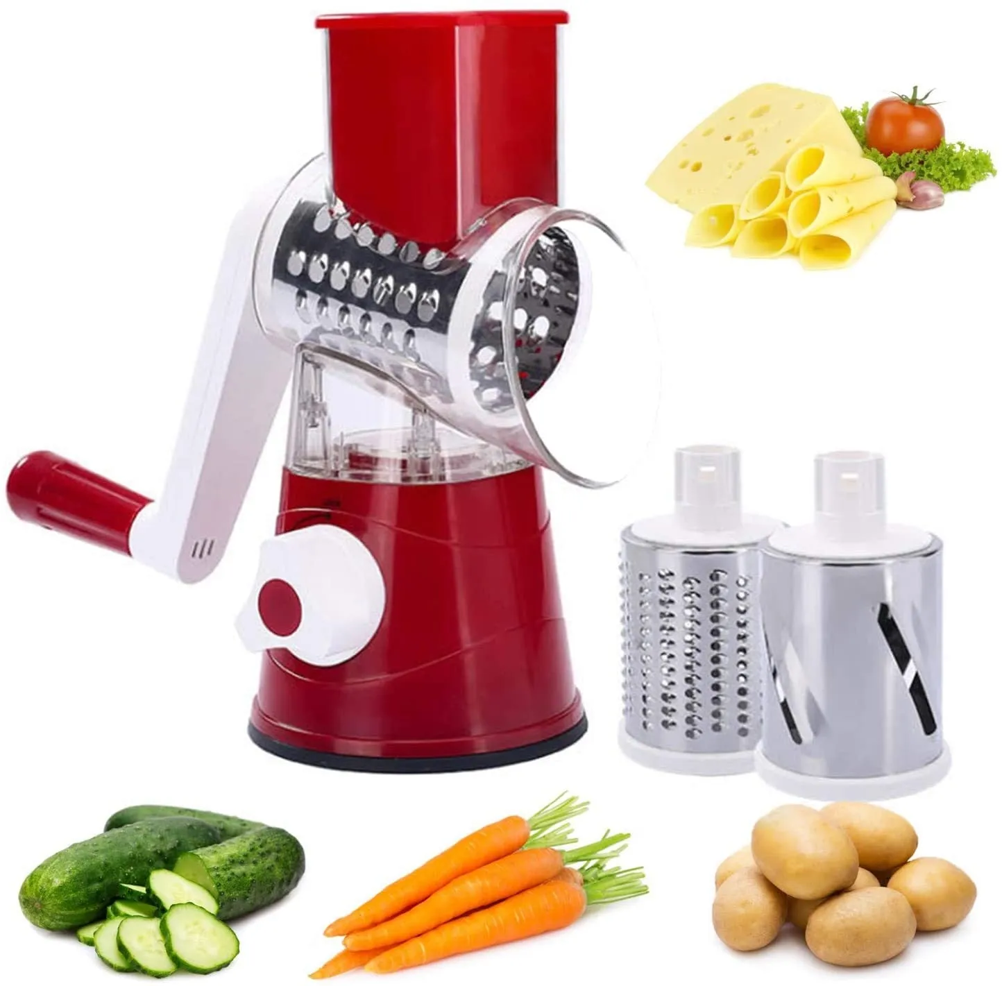3 in 1 Manual TableTop Vegetable Drum Cutter Slicer
