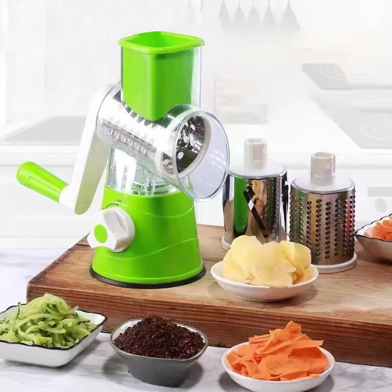 3 in 1 Manual TableTop Vegetable Drum Cutter Slicer