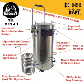 35L BrewZilla Gen 4.1 with Pump 1900/500w - 220-240V AC