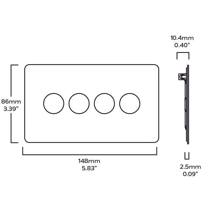 4G Light Switch Plate - Brass