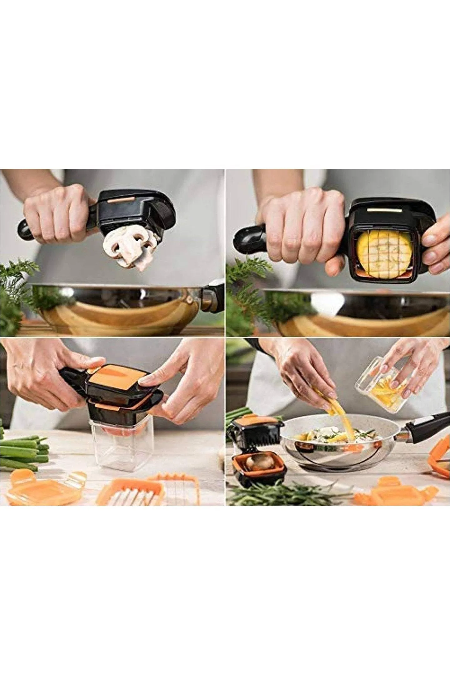 7036 B Grade Vegetable Dicer Multi Chopper Set 5 in 1 Cutting Blades