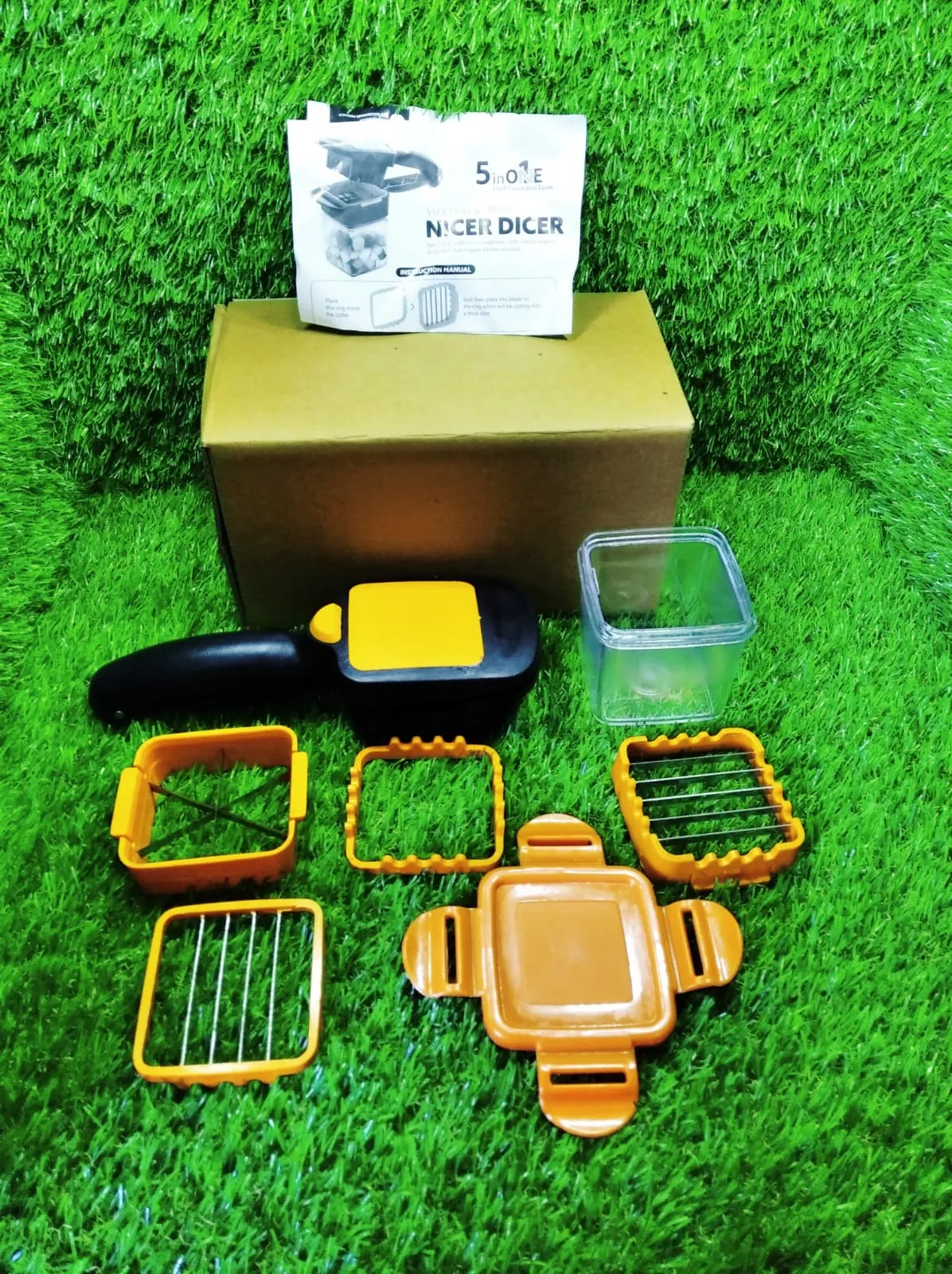 7036 B Grade Vegetable Dicer Multi Chopper Set 5 in 1 Cutting Blades