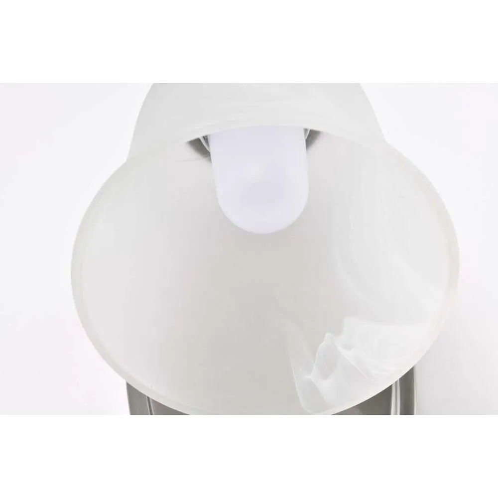 8w LED Vanity Fixture 3000K Brushed Nickel w/ Alabaster Glass w/ Switch