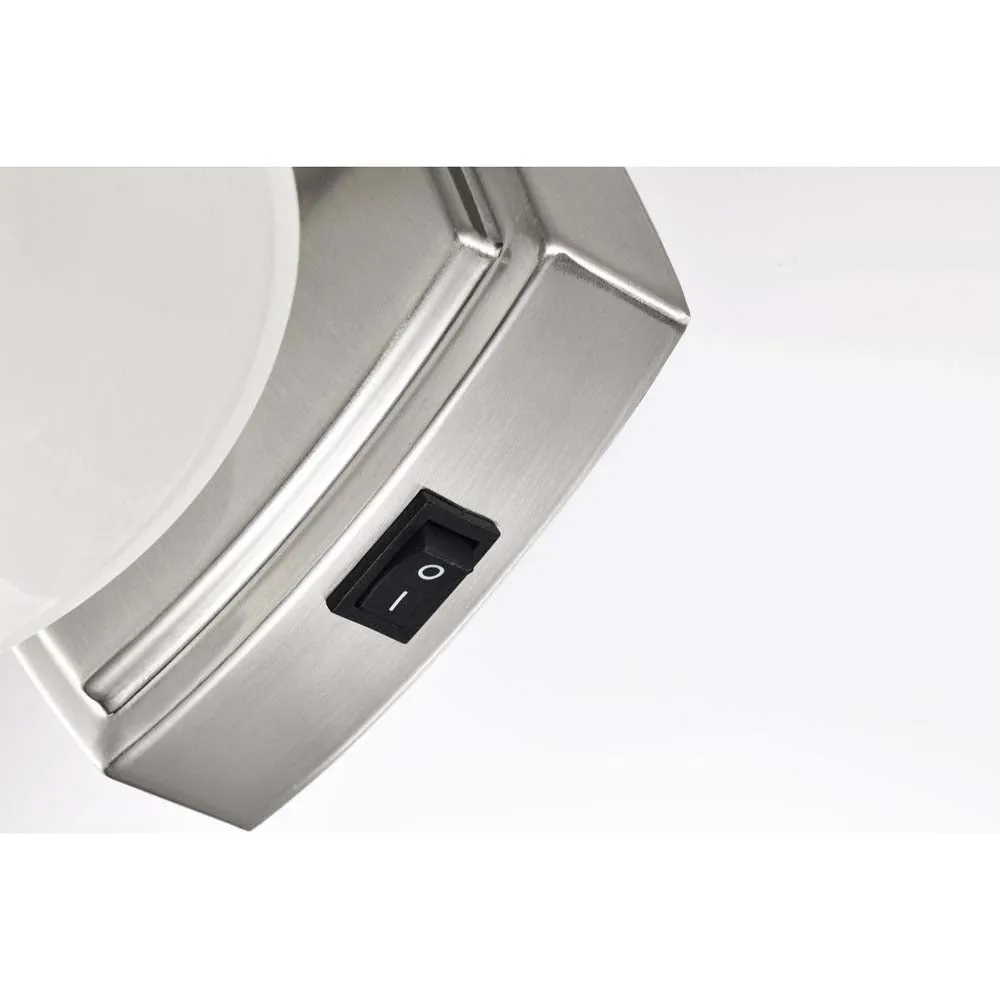 8w LED Vanity Fixture 3000K Brushed Nickel w/ Alabaster Glass w/ Switch
