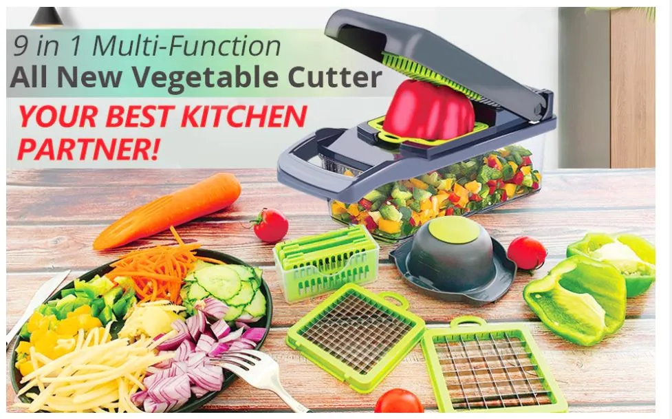 9 In 1 Multi -Function Stainless Steel Vegetable Cutter Kitchen Aid