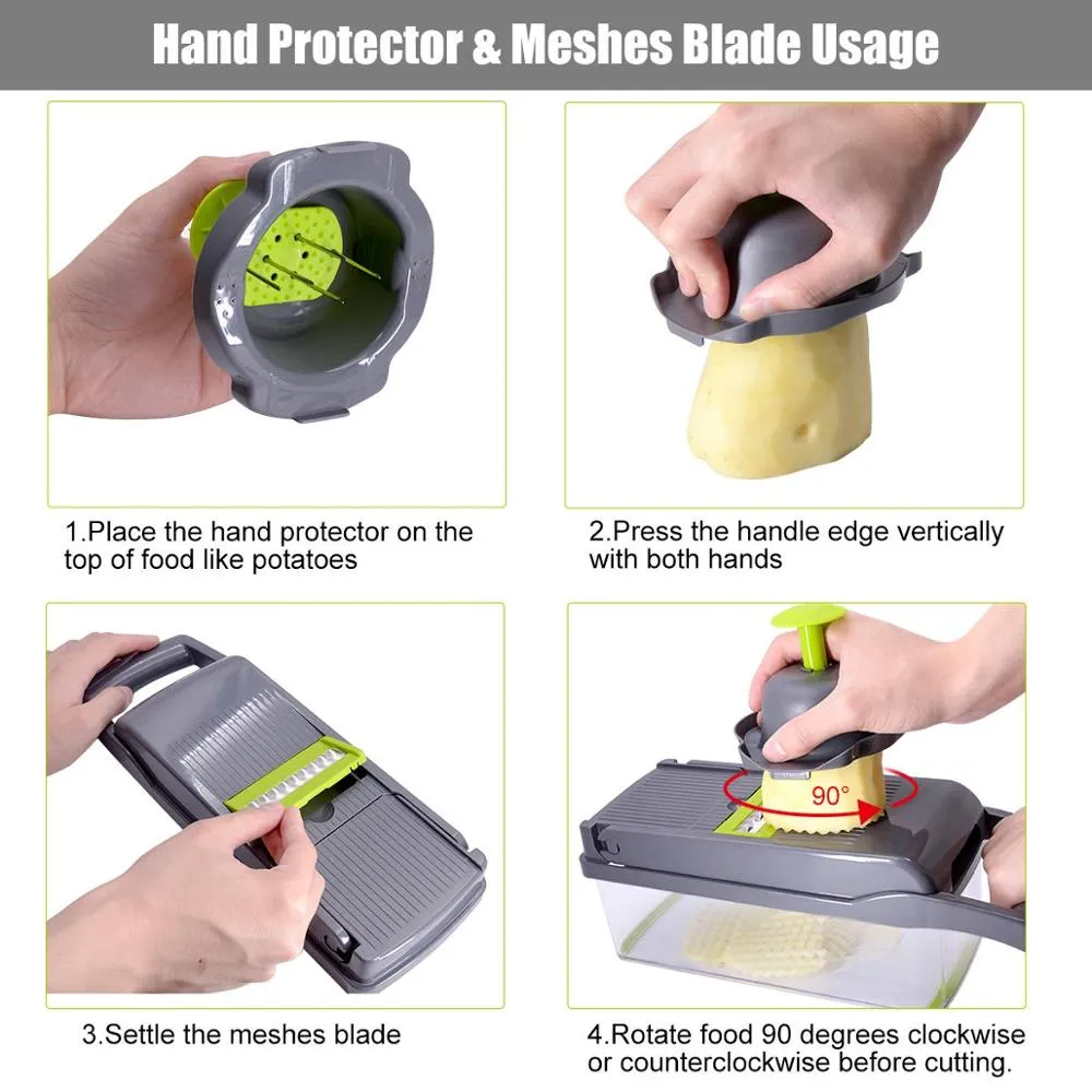9 In 1 Multi -Function Stainless Steel Vegetable Cutter Kitchen Aid