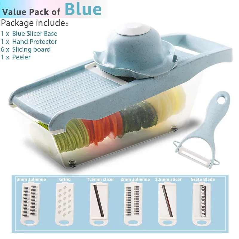 9 In 1 Multi -Function Stainless Steel Vegetable Cutter Kitchen Aid