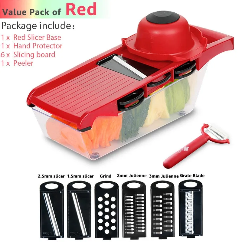 9 In 1 Multi -Function Stainless Steel Vegetable Cutter Kitchen Aid