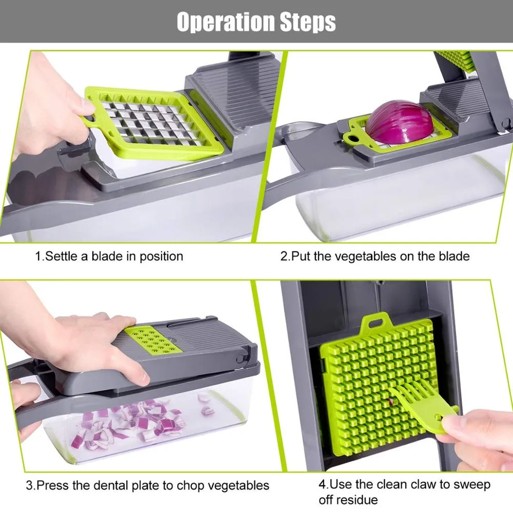 9 In 1 Multi -Function Stainless Steel Vegetable Cutter Kitchen Aid