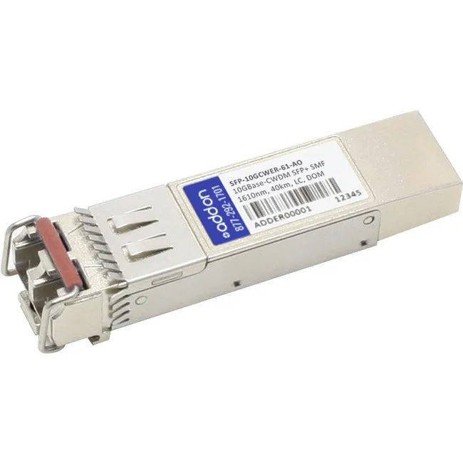 AddOn MRV SFP-10GCWER-61 Compatible TAA Compliant 10GBase-CWDM SFP  Transceiver (SMF, 1610nm, 40km, LC, DOM) SFP-10GCWER-61-AO