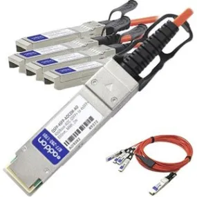 AddOn MSA and TAA Compliant 40GBase-AOC QSFP  to 4xSFP  Direct Attach Cable (850nm, MMF, 2m) QSFP-4SFP-AOC2M-AO