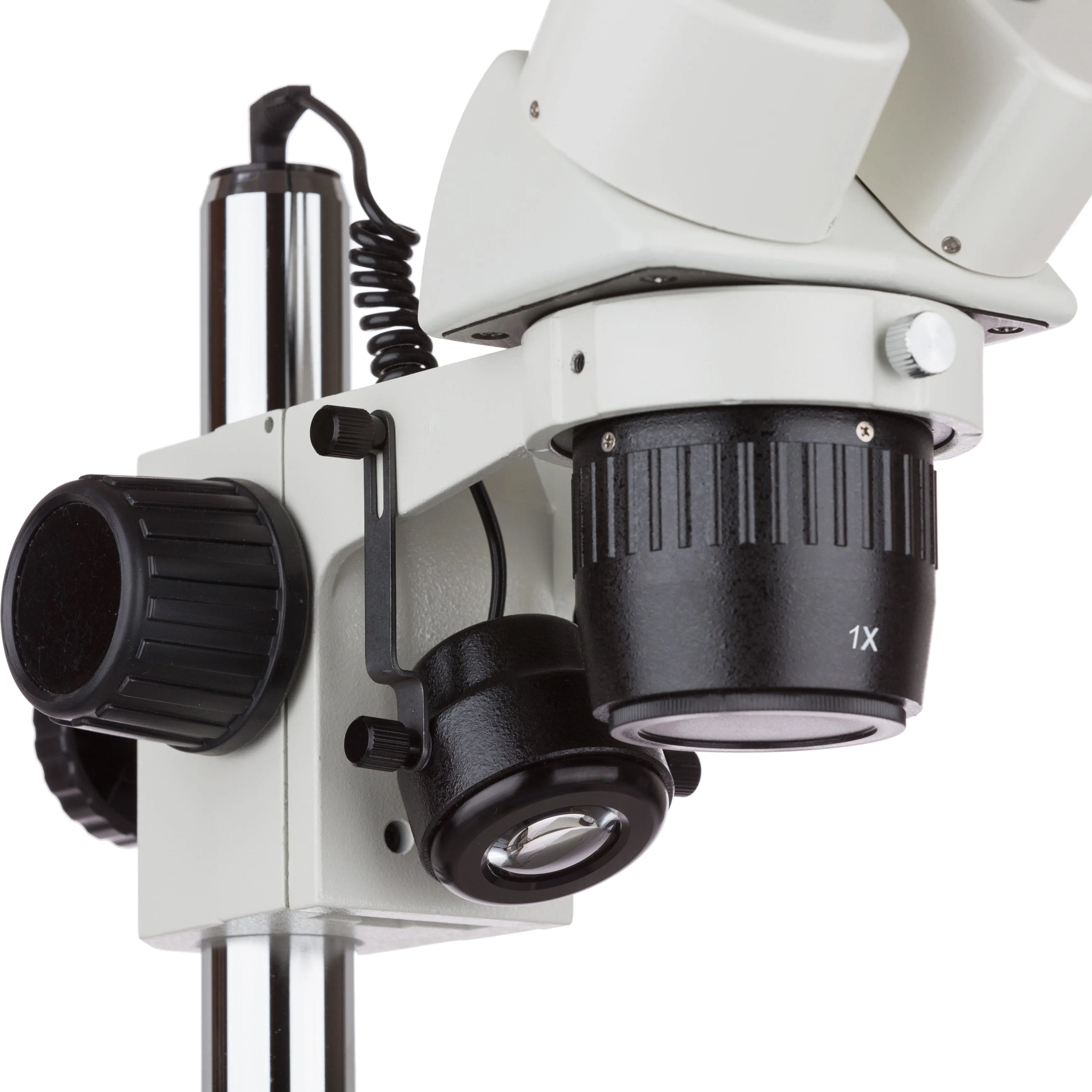 AmScope Outlet SW-2B Multi-Power Binocular Stereo Microscope 10X-30X Magnification On Pillar Stand with Top & Bottom LED Lights