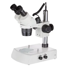 AmScope SW-2B Series Super Widefield Stereo Microscope 10X-30X Magnification on Pillar Stand With Halogen Top/Bottom Lights