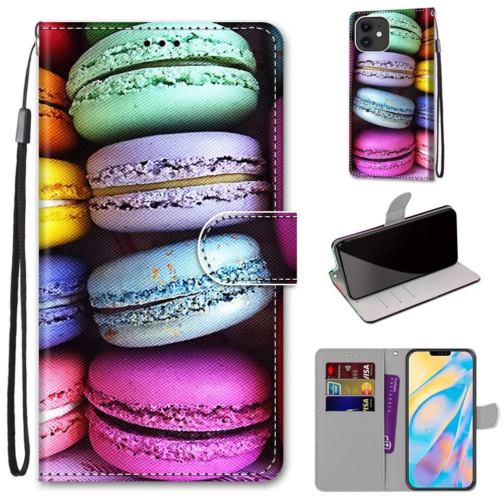 Anymob iPhone Case Pink Butterfly Lovely Cartoon Cat Phone Bag Flip Wallet Leather Protection Cover
