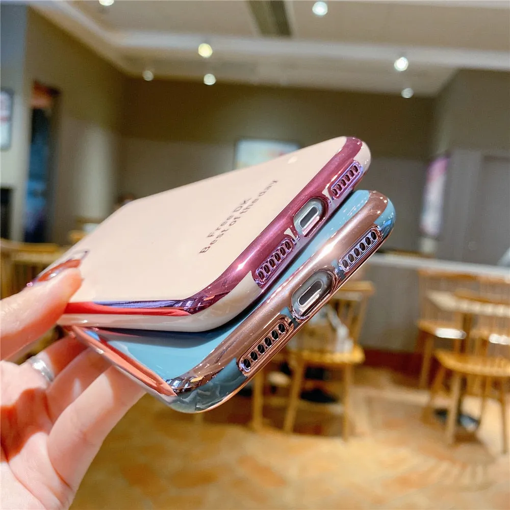 Anymob iPhone Jade Plating Lens Protection Phone Case Soft Silicon Cover Case