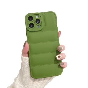 Anymob iPhone Matte Green Jacket Silicone Case Camera Protection Shockproof Back Cover