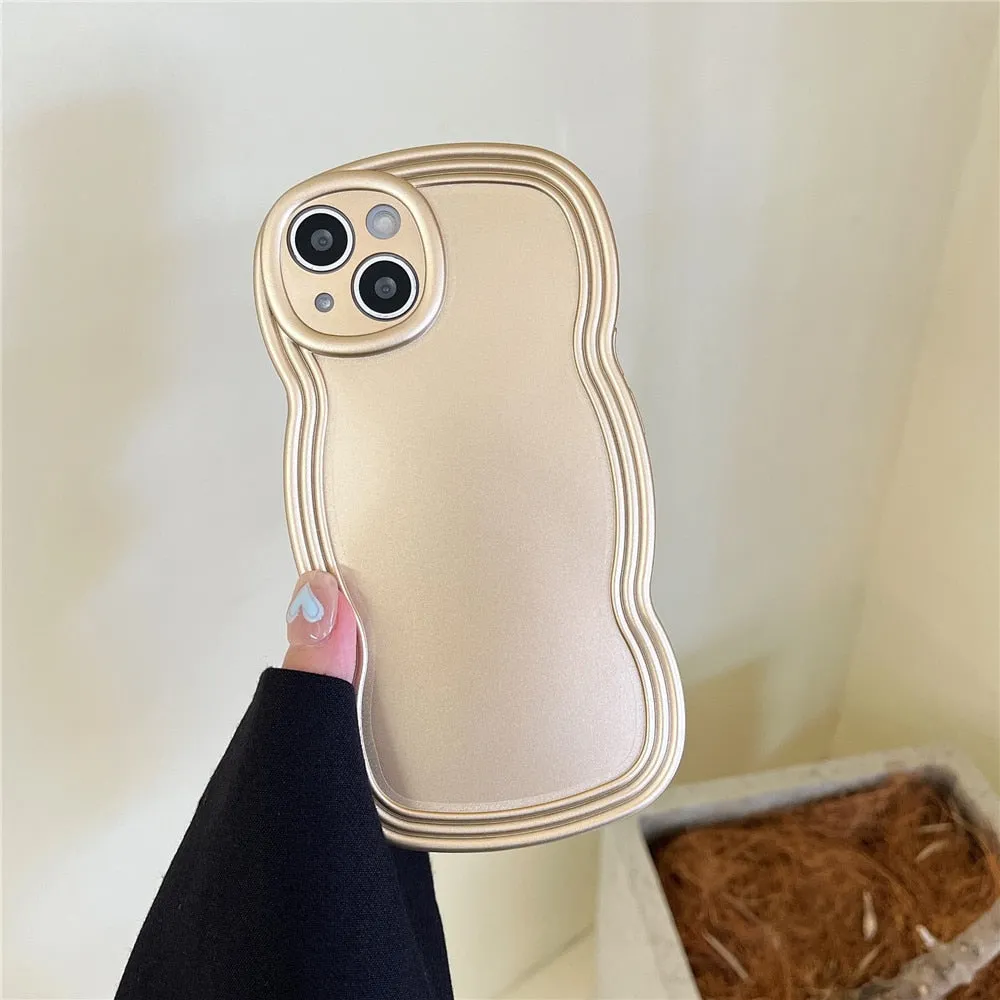 Anymob iPhone Silver Chromed Wave Phone Case Soft Silicone Shockproof Protection Back Cover