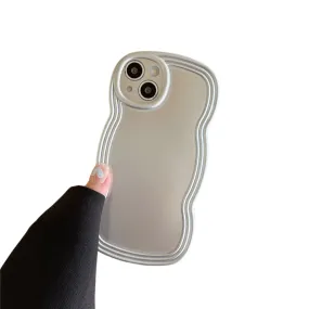 Anymob iPhone Silver Chromed Wave Phone Case Soft Silicone Shockproof Protection Back Cover