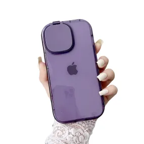Anymob iPhone Violet Foldable Mirror Lens Protection Phone Case Clear Soft Silicon Cover