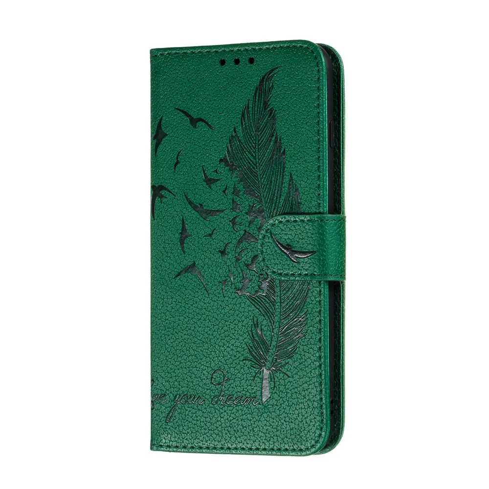 Anymob Nokia Gray Leather Flip Case Feather Wallet Phone Cover Protection