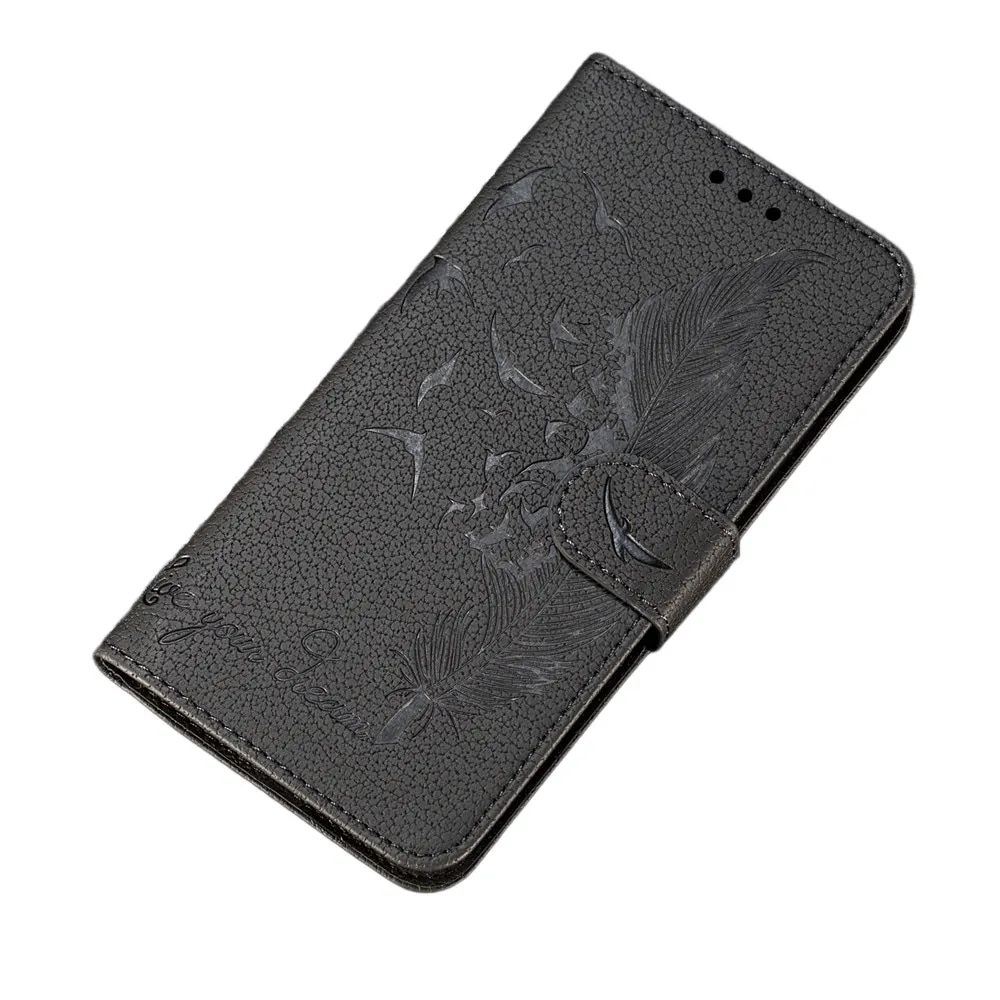 Anymob Nokia Gray Leather Flip Case Feather Wallet Phone Cover Protection
