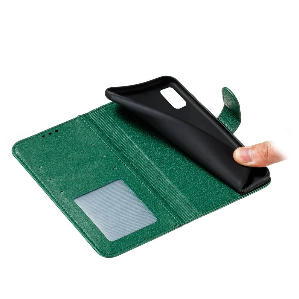 Anymob Samsung Bamboo Green Flip Case Leather Phone Wallet Cover Protection