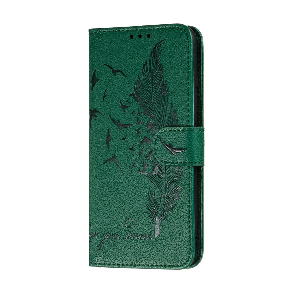 Anymob Samsung Bamboo Green Flip Case Leather Phone Wallet Cover Protection