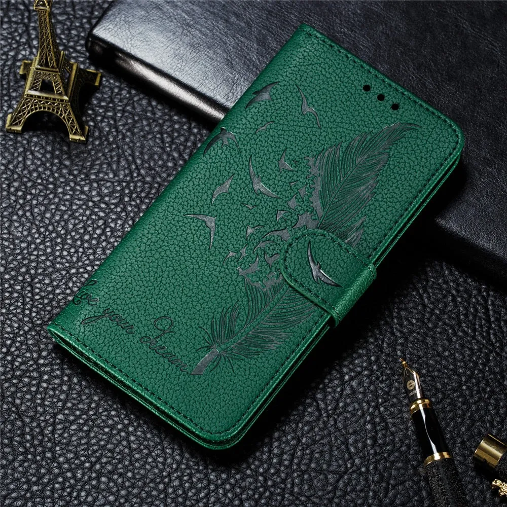 Anymob Samsung Bamboo Green Flip Case Leather Phone Wallet Cover Protection