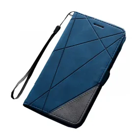 Anymob Samsung Blue Luxury Leather Case Mobile Phone Cover Protection