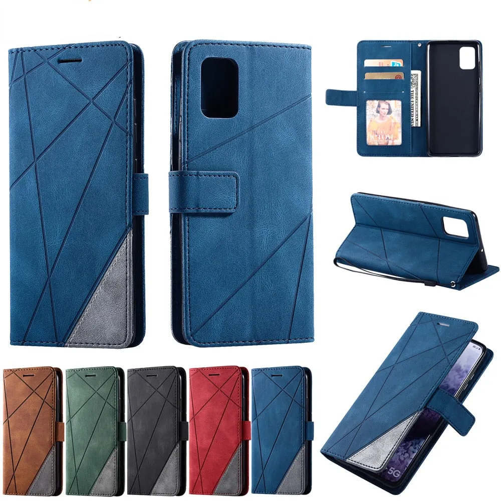 Anymob Samsung Blue Luxury Leather Case Mobile Phone Cover Protection
