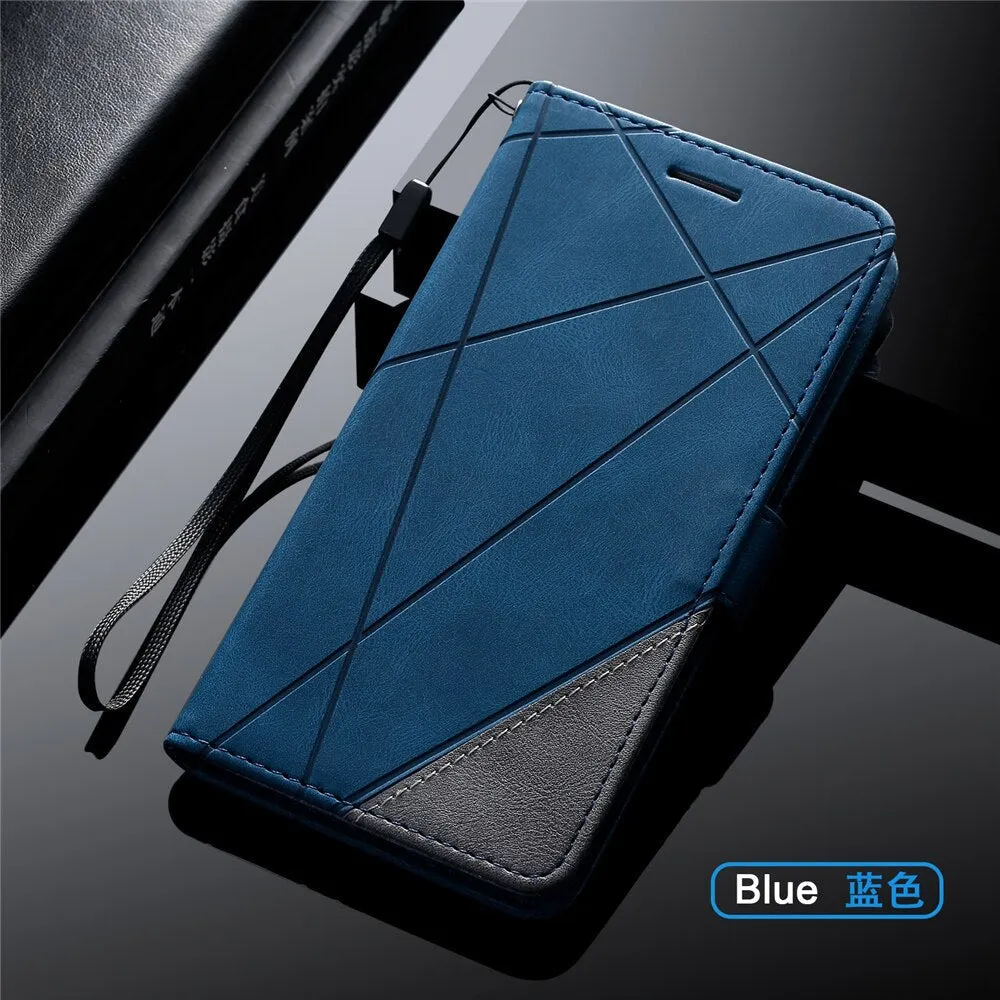 Anymob Samsung Blue Luxury Leather Case Mobile Phone Cover Protection